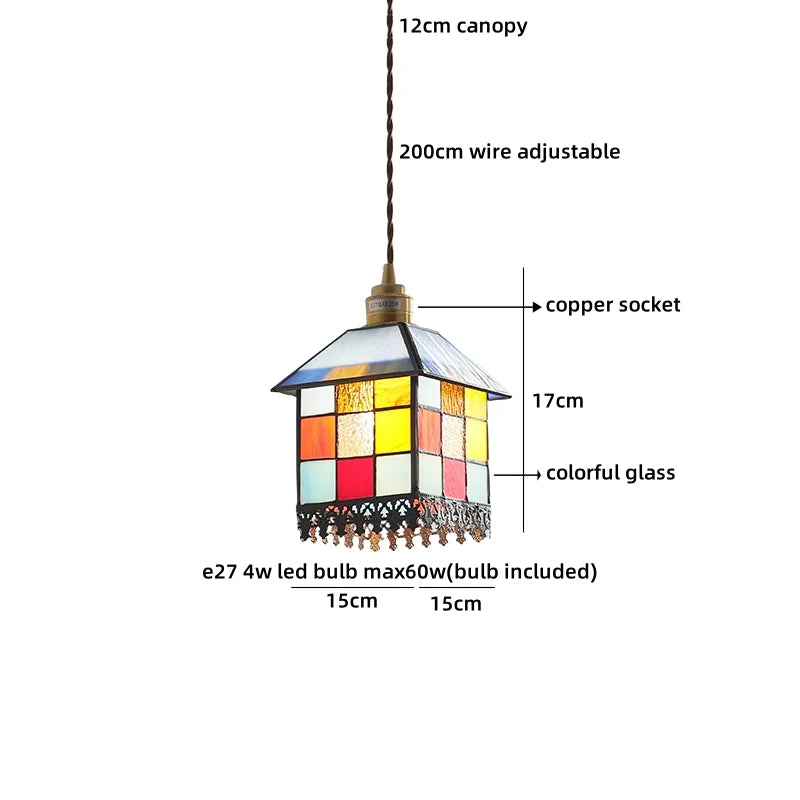 Helnys Adjustable LED Glass Pendant Lights Industrial Decor for Hallway & Restaurant