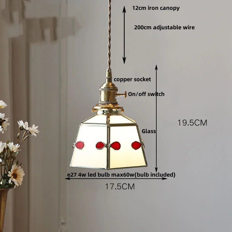 Helnys Wood LED Pendant Lights Glass Vintage Loft Kitchen Fixtures