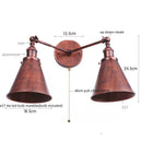 Helnys Loft Plug LED Wall Lamps 2 Heads Industrial Silver Vintage Lighting