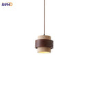 Helnys Wood Stone Hanging Lamp Adjustable LED Pendant Light Fixture