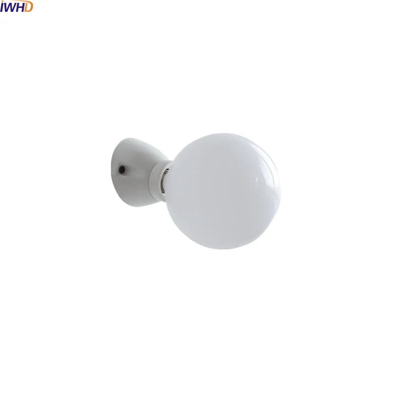 Helnys LED Ceramic Base Glass Wall Light Fixture Vanity Lamp