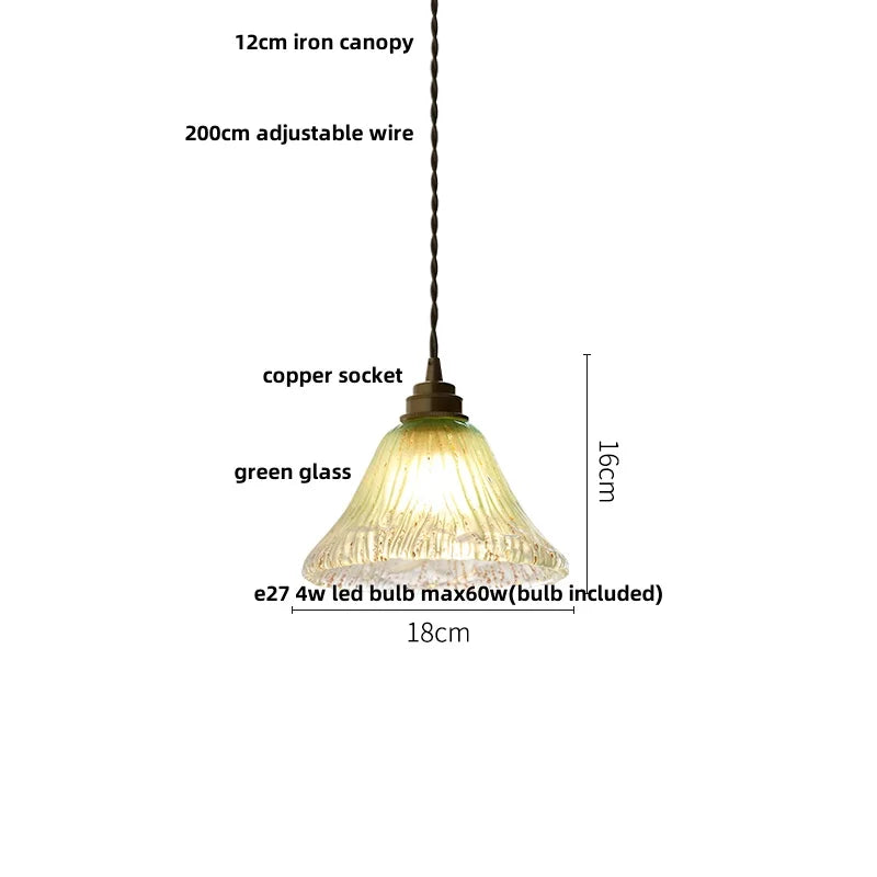 Helnys Blue Glass LED Pendant Light - Nordic Modern Hanging Lamp