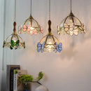 Helnys Tiffany Butterfly Glass LED Pendant Lights: Nordic Modern Kitchen Fixture with Adjustable Wire