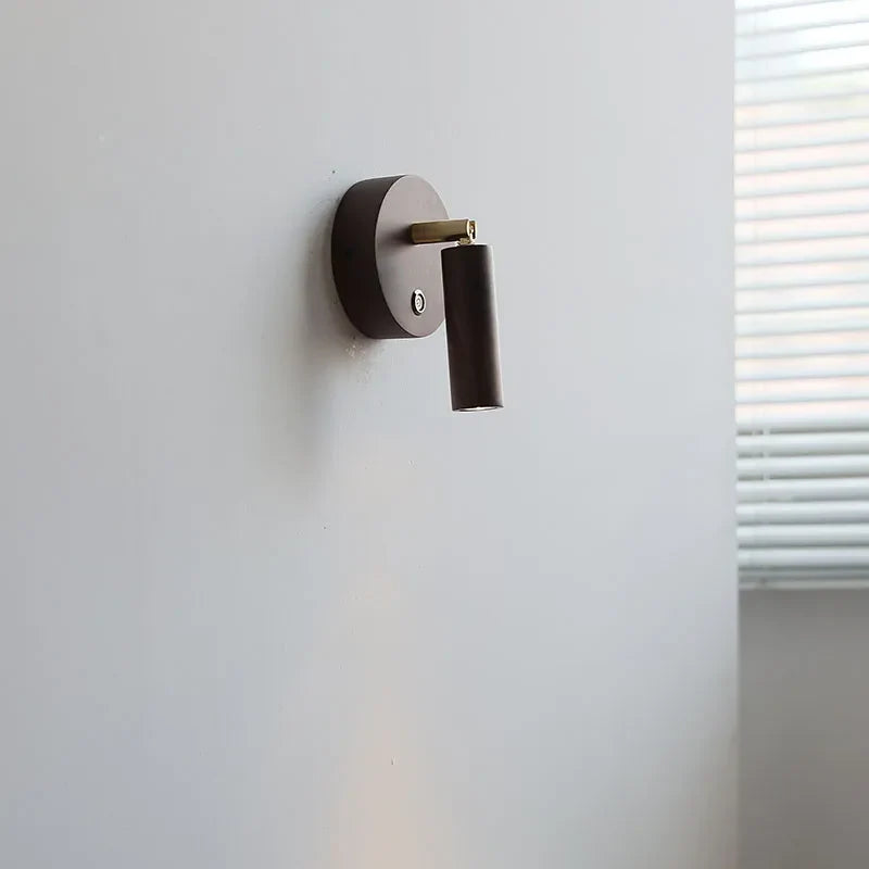 Helnys Nordic LED Wall Lamps Bedroom Simple Interior Lighting Wood Switch Mirror Light