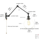 Helnys Swing Arm LED Wall Lights for Home Decor and Bedside Lamp