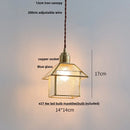 Helnys Glass LED Pendant Light - Modern Copper Hanging Lamp - Nordic Style