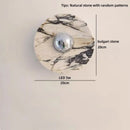 Helnys Round Bulgari Stone LED Wall Lamp Bedside Lighting