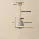 Helnys Wood Canopy LED Pendant Lamp Cement Lampshade Nordic Modern Hanging Lights