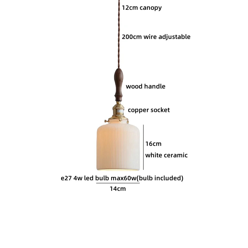 Helnys Ceramic Glass LED Pendant Lights for Bar Bedroom Living Dining Room