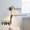 Helnys Black Wood LED Wall Sconce Rotatable Stair Light