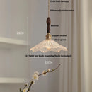 Helnys Nordic Walnut Wood LED Pendant Light Fixture Glass Hang Lamp