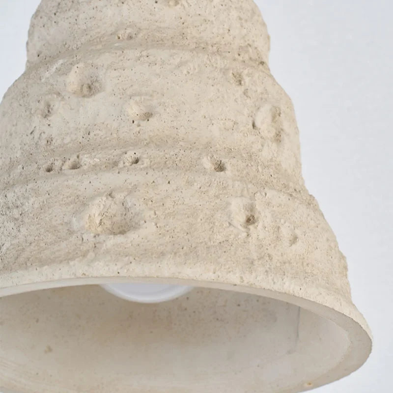 Helnys LED Pendant Lights Japanese Style Wood Canopy Cement Lampshade