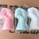 Helnys Hand Shape Flower Vase, White Imitation Ceramic Pot for Modern Home Decor