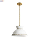 Helnys Flower Ceramic LED Pendant Light, Modern Nordic Style Copper Hanging Lamp