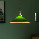 Helnys Vintage Copper Socket Pendant Lamp with Green Glass - 2023 Edition