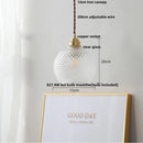 Helnys Nordic Glass Globe LED Pendant Light Fixture - Adjustable Hanging Lamp