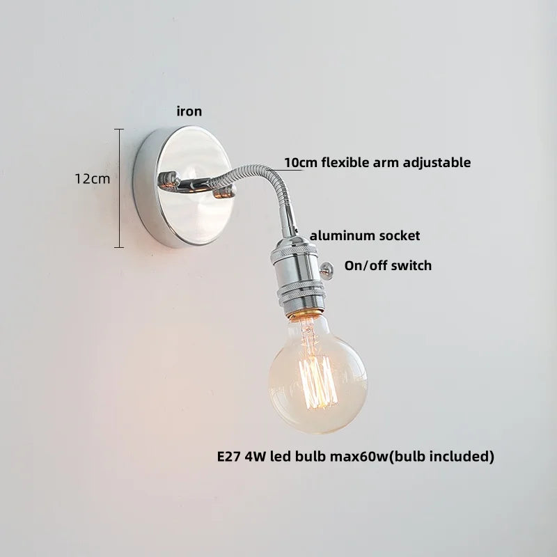 Helnys Colorful Glass Bedside Lamp Sconce | Flexible Arm LED Wall Lights | Modern Nordic Design
