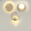 Helnys Nordic Modern LED Wall Lights Yellow Travertine Interior Home Decor Bedside Lamp
