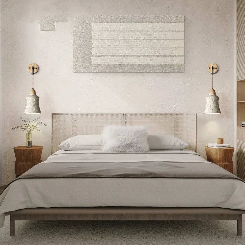 Helnys Modern Cement LED Wall Sconce, Adjustable Stair Light Fixtures