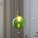 Helnys Wood LED Pendant Lamp Nordic Copper Glass Hanging Light