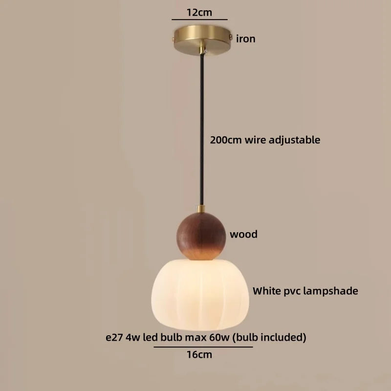 Nordic LED Pendant Lamp White Wood Chandelier Helnys Brand