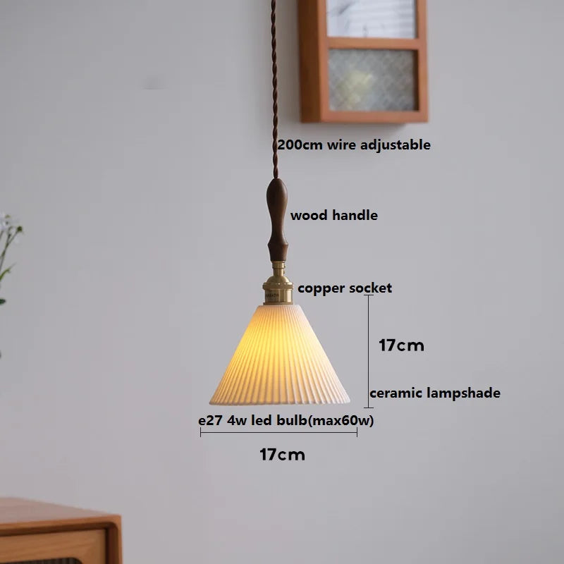 Helnys Copper Ceramic Ball LED Pendant Light - Nordic Modern Hanging Fixture