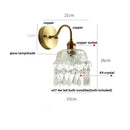 Helnys Vintage Crystal Wall Lights Pull Chain Switch - Luxury Copper Stair Light