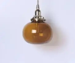 Helnys Blue Glass Pendant Lights for Bedroom Dinning Living Room
