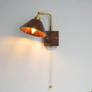 Helnys Walnut Wood LED Wall Sconce with Pull Chain Switch