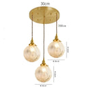 Helnys Clear Glass LED Pendant Light - Copper Nordic Modern Hanging Lamp