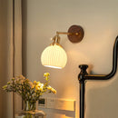 Helnys Nordic Walnut LED Wall Sconce Light for Bedroom Living Room Stair Bathroom