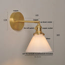 Helnys Nordic LED Wall Light Glass Up Down Rotate Copper Bedside Lamp