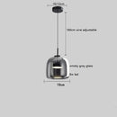 Helnys Nordic LED Pendant Lights 8W Smoky Glass Hanglamp