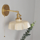 Helnys Nordic Modern Yellow Glass Wall Light Fixture - Up Down Rotate LED Hallway Lamp