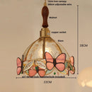 Helnys Pink Glass Brass LED Pendant Light - Nordic Modern Adjustable Hanging Lamp