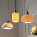 Helnys Ceramic Wood LED Pendant Lights | Adjustable Vintage Kitchen Hanging Lamps