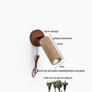 Helnys Stone Wood LED Wall Sconce, Rotatable Up Down Interior Stair Light