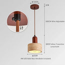 Helnys Yellow Travertine LED Pendant Lamp, Nordic Wood Hanging Light for Home Decor