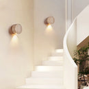 Helnys Modern Nordic Travertine Stone Wall Sconce LED Wall Light for Coffee Corridor