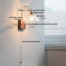 Helnys Nordic Walnut Glass LED Wall Light with Rotatable Brass Finish