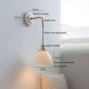 Helnys Ceramic LED Wall Sconce Copper Arm Adjustable Mirror Light