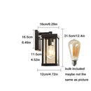 Helnys Outdoor E27 Wall Lantern Sconce Black for Entryway Porch Patio Garage