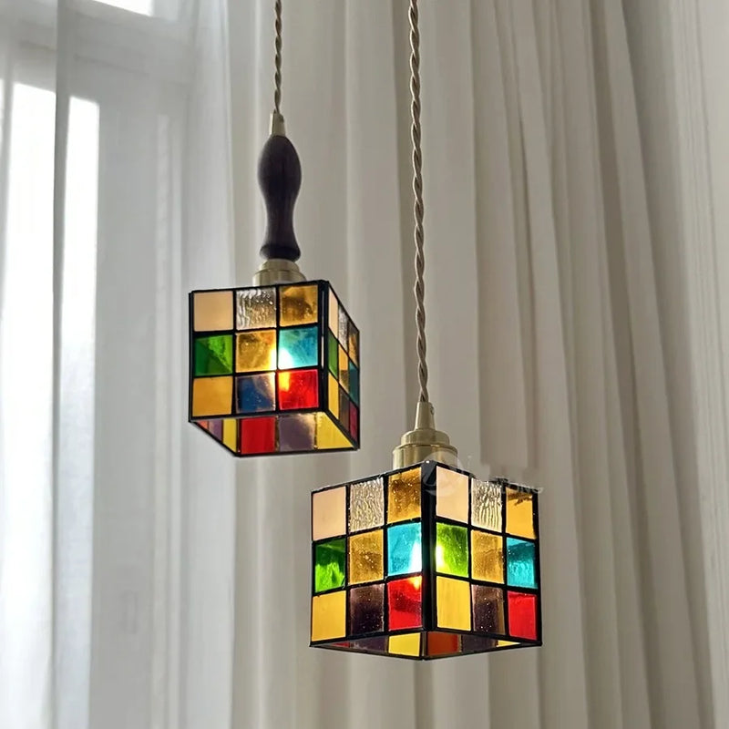 Helnys Glass LED Hanging Light Copper Socket Modern Pendant Lamp