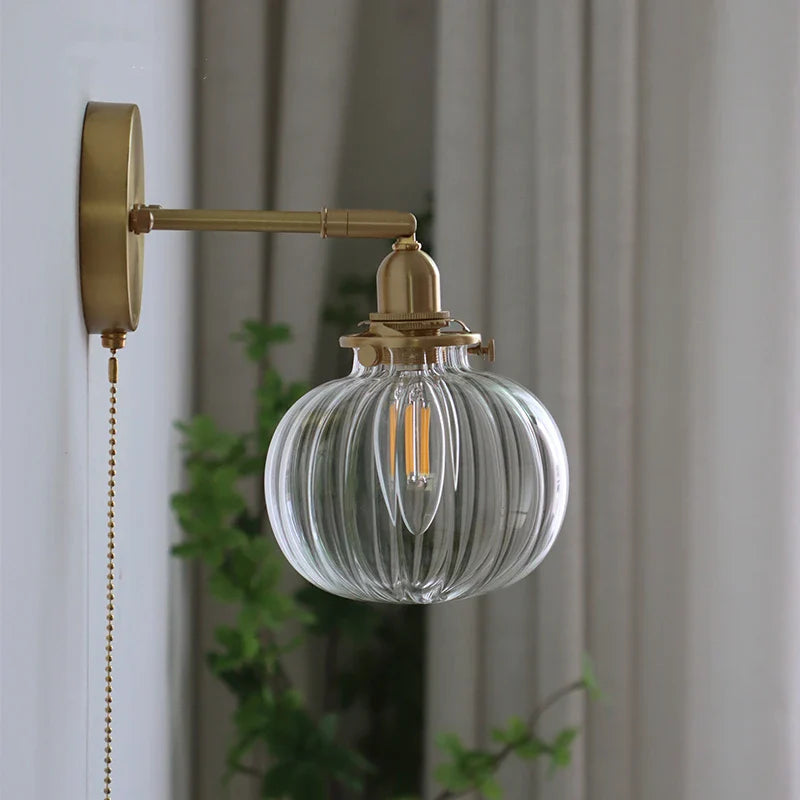 Helnys Glass Ball Wall Sconce Modern Nordic Lighting for Bedroom and Bathroom