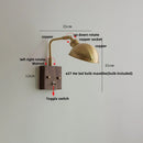 Helnys Clear Glass LED Wall Lights Kitchen Bedroom Modern Toggle Switch Bedside Lamp