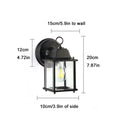 Helnys Outdoor E27 Wall Lantern Sconce Black for Entryway Porch Patio Garage