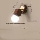 Helnys Wood LED Wall Light with Pull Chain Switch, Modern Copper Vanity Lamp
