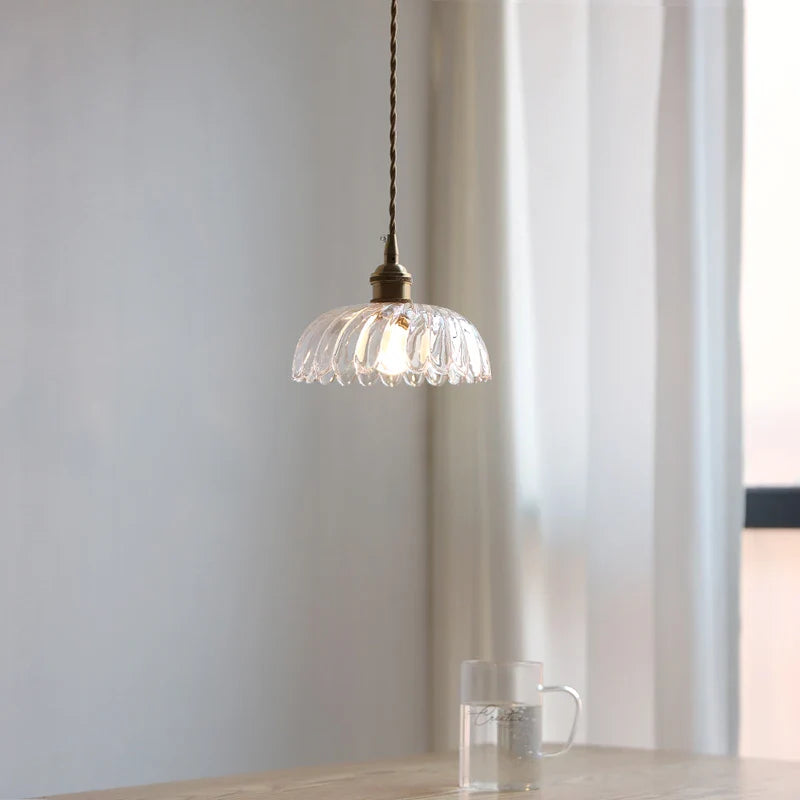 Helnys Nordic Glass LED Pendant Light for Study Porch Dining Room Home Decor