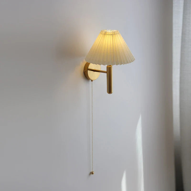 Helnys Luxury LED Wall Lights Bedroom Decor Gold Copper Bedside Lamp