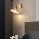 Helnys Copper Canopy LED Wall Light Fixture Nordic Modern Bedroom Sconce